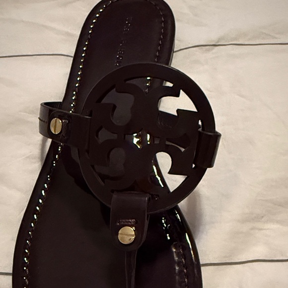 Tory Burch Miller Sandals Dark‎ Purple Size 8.5 - Picture 4 of 7